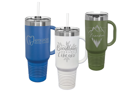 Custom Engraved 40 oz. Tumbler w/Handle